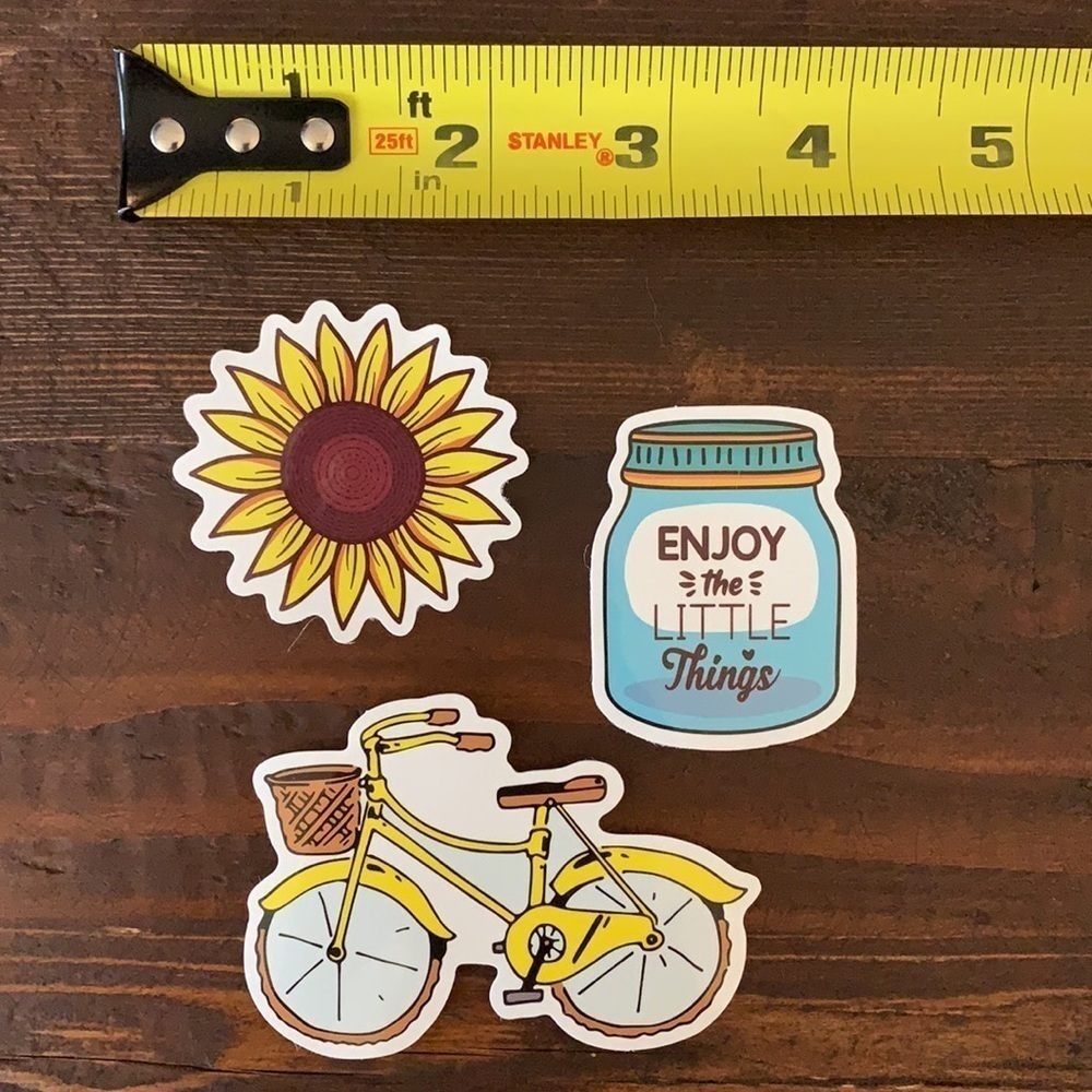 Stickers Set of 3 Small Laptop Water Bottle VSCO - Picture 2 of 3